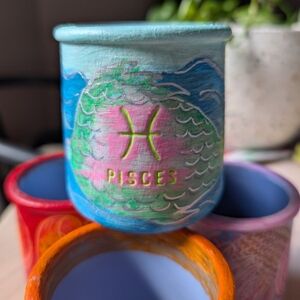 Pisces Zodiac Ceramic Jar with Lid